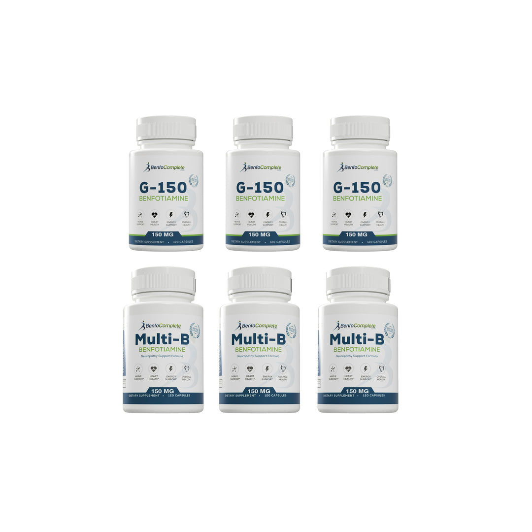 Benfotiamine Multi B & G150 (3 Bottles Each) - Total 6 Bottles - BenfoComplete
