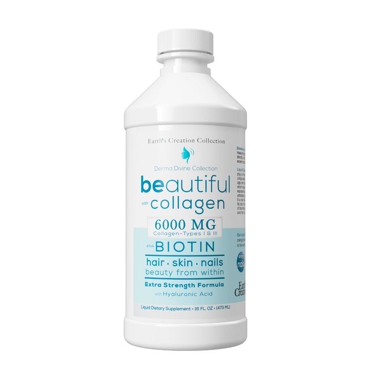 Liquid Collagen 6000 with Biotin - Earth's Creation 16 fl oz - BenfoComplete